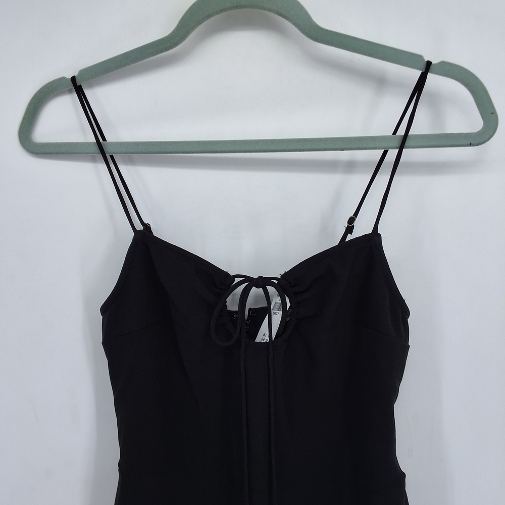 Abercrombie & Fitch Black Midi Dress with Tie Detail - Picture 2 of 7